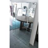 MIRROR, with bevelled plate and mirrored surround, 150cm x 100cm.