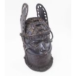 WEST AFRICAN BRONZE HEAD, study of King Oba, 36cm H max.