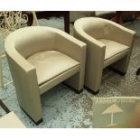 ARMANI CASA TUB CHAIRS, a pair, 74cm H x 68cm W x 61cm D.