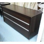 LIGNE ROSET CHEST OF SIX DRAWERS, on block supports, 141cm x 52cm x 69cm H.
