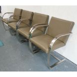 CHAIRS, a set of four, in the manner of the Brno chairs as designed by Ludwig Mies van der Rohe,