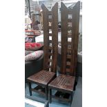 'JINYING' TALL KING AND QUEEN CHAIRS, a pair, ladder back, each 45cm W x 45cm D x 181cm H.