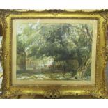 T.W. MORLEY, 'Under the trees', watercolour, signed lower left, 35cm x 45cm, framed and glazed.