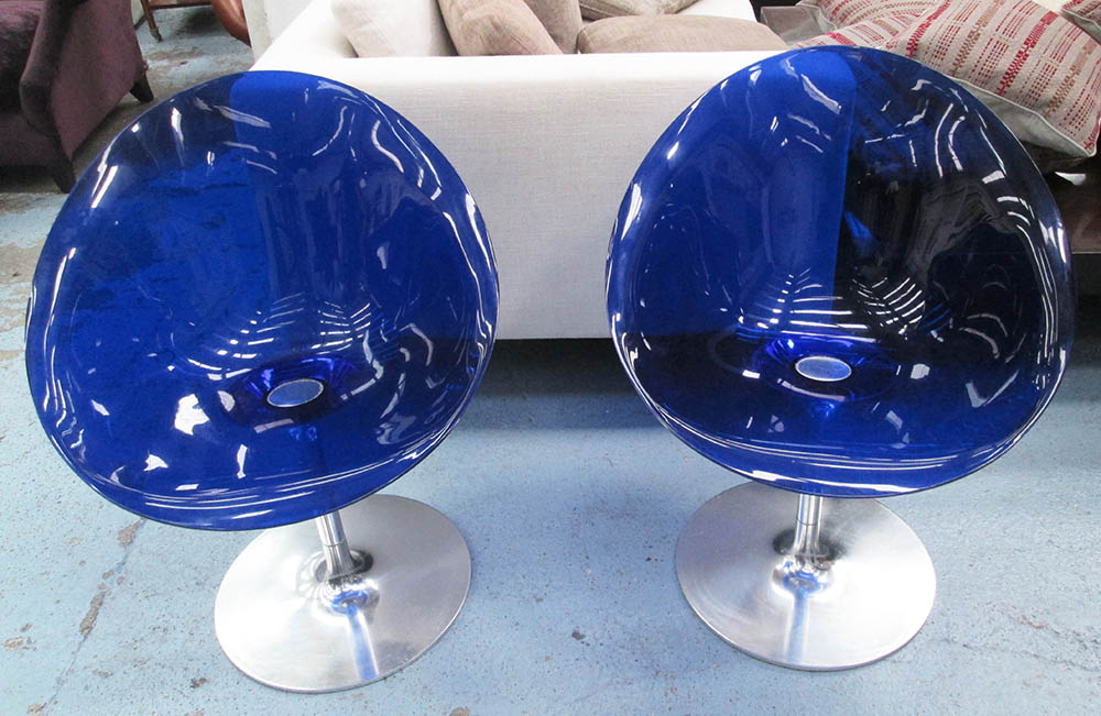 EROS SWIVEL CHAIRS, a pair, by Philippe Starck for Kartell, 80cm H approx.