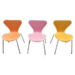 FRITZ HANSEN SERIES 7 CHAIRS, a set of four, 1990 edtion, after the design by Arne Jacobsen, 1955,