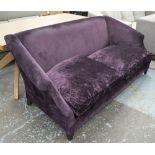 ANDREW MARTIN SOFA, purple chenille upholstered with two seat cushions, 227cm W.