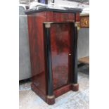 BEDSIDE CABINET, Empire style mahogany with a black marble top, 35cm x 40cm x 80cm H.