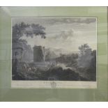 WILLIAM BYRNE and FRANCESCO BARTOLOZZI, 'Evening', engraving, 1778, 45cm x 55cm, framed and glazed.