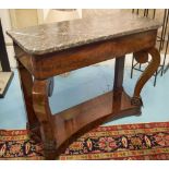 CONSOLE TABLE, 19th century French Louis Philippe flame mahogany with St.