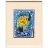 JOAN MIRO, 'Personnages', lithograph 1957, printed by Mourlot, 30cm x 23cm, framed and glazed.