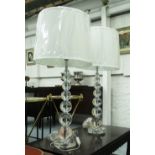 TABLE LAMPS, a pair, Art Deco style with shades, 88cm H.