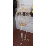 BIRD CAGE ON STAND, French style, painted metal, 130cm H.