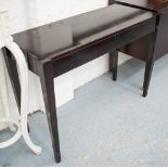 HALL TABLE, with two drawers below on square supports, 120cm x 50cm x 85cm H.