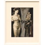 PABLO PICASSO, 'Nude with clown', lithograph and heliograveure, suite Comedie Humaine 1954,