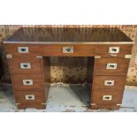 CAMPAIGN PEDESTAL DESK,