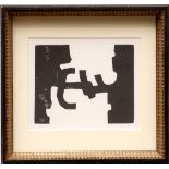 EDUARDO CHILLIDA, Abstract, lithograph in black and white, 1979, edition: 1000, 15cm x 18cm,