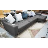 SOFA, modular in three sections, bought from Selfridges, metal supports,