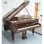 BABY GRAND PIANO, early 20th century French mahogany by Pleyel, Paris, stamped A.