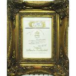 SALVADOR DALI, Chateau Mouton Rothschild Wine Label, 1958, 14cm x 10cm, framed and glazed.