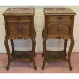 TABLES DE NUIT, a pair, late 19th century French walnut,