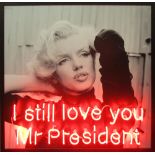 HARRY BLACK, 'Mr president', neon art, 105cm x 105cm, framed.