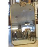 WALL MIRROR, gilt metal framed with fox crest, 150cm H x 90cm W.