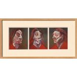 FRANCIS BACON, triptych, off set lithographs, studies of Henrietta Moraes, 1966, 18cm x 48cm,