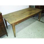 FARMHOUSE TABLE, 19th century French Provincial, poplar and ash with rectangular top,