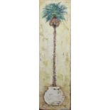 KEN DAVIS, 'Palm collection', mixed media on panel, signed, 107cm x 26cm.