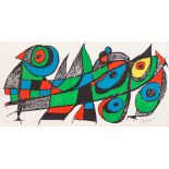 JOAN MIRO, 'Miro-Sculptor, Japan', lithograph in colours, 1974, edition of 1500, 20cm x 40cm,