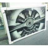 21ST CENTURY PHOTOPRINT, of a propeller on tempered glass, 80cm x 120cm.