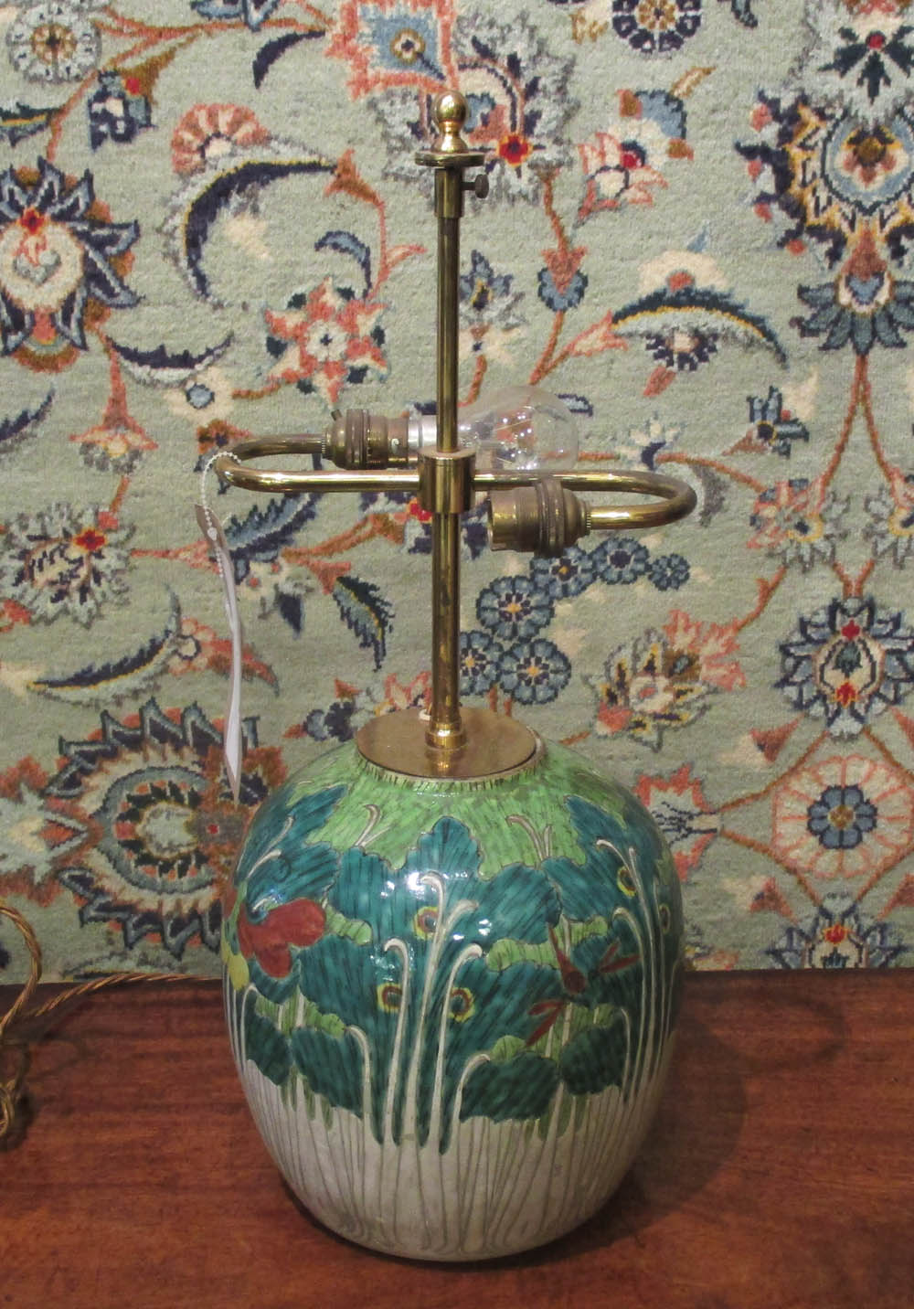 TABLE LAMP, converted from an Oriental ginger jar, 53cm H.