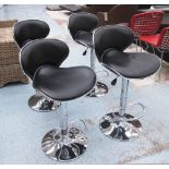 BAR STOOLS, a set of four,