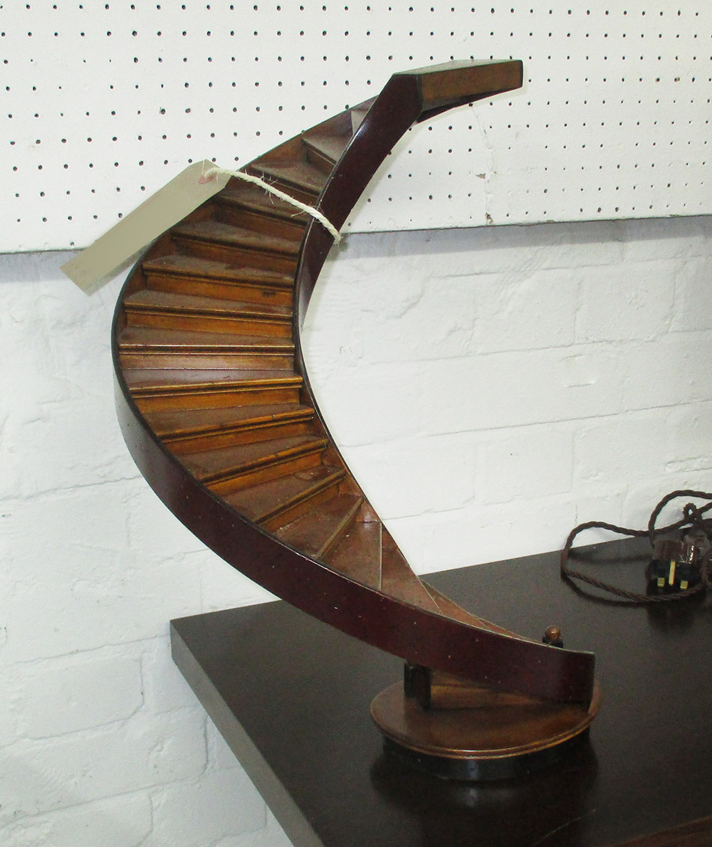 MODEL STAIRCASE, in wood, 49cm H.