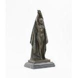 ART DECO STYLE BRONZE DANCER, marble base, 35cm H overall.