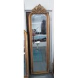 MIRROR, Louis XV style bevelled in a gilded frame, 217cm x 64cm.