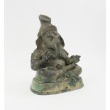 GANESH BRONZE, 20th century Indian, patinated finish, 31cm H.