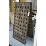 CHAMPAGNE RIDDLING RACK, weathered finish, 72cm x 152cm.