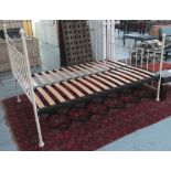 BED FRAME, 4ft 6in, contemporary, in a painted metal finish.