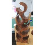 WOODEN WINE RACK, for eight bottles contemporary design solid wood, free standing, 72cm H x 26cm W.