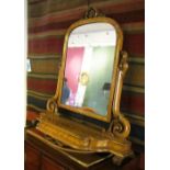 DRESSING TABLE MIRROR, Victorian in satinwood with lift up lid ornately carved, 87cm x 98cm H.