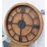 WALL CLOCK, circular in wooden frame with Roman numerals, 100cm diam.