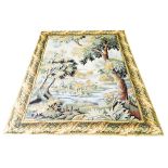 FINE VERDURE TAPESTRY, 230cm x 171cm, woodland scene within a complimentary chestnut leaf border.