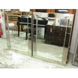 WALL MIRRORS, a pair, Art Deco style rectangular, 82.5cm W x 113cm H.