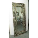 MIRROR, bevelled with Italianate gilded floral border, 181cm x 81cm.