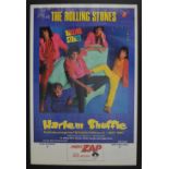 ROLLING STONES RARE CINEMA POSTER, advertising the single Harlem Shuffel, 103cm x 68cm, framed.
