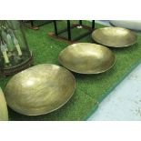 SERVING BOWLS, a set of three, in bronzed finish Asian style, 50cm diam.