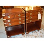 BEDSIDE CHESTS, a pair,