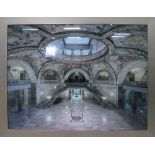 21ST CENTURY PHOTOPRINT, of Missouri state capitol rotunda in silver painted frame, 141cm x 181cm.