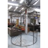 GAZEBO, in steel finish with domed top, 212cm diam x 318cm H.